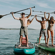 Load image into Gallery viewer, Driftsun Orka Inflatable Paddleboard ISUP 12ft Multi-Person Extra Wide Stand Up ISUP Package, Includes 2 High Pressure/High Volume Pumps and Fin (Teal)

