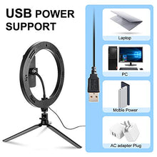 Load image into Gallery viewer, Selfie Ring Light with Tripod Stand, 10.2" Desktop LED Makeup Ring Light, Phone Holder for YouTube Video, Live Stream, Shooting, Dimmable Selfie Ring Light with 3 Light Modes &amp; 14 Brightness Level
