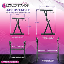 Load image into Gallery viewer, Liquid Stands Piano Keyboard Stand - Z Style Adjustable and Portable Heavy Duty Music Stand for Kids and Adults -Fits 54-88 Key Electric Pianos - Sturdy Musical Keyboard Stand (Black)
