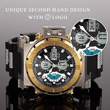 Load image into Gallery viewer, SIBOSUN Sport Watch Digital Wrist Large Face Waterproof Military LED Stopwatch SIBOSUN Men Japanese Quartz Alarm Date Gold
