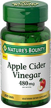 Load image into Gallery viewer, Nature's Bounty Apple Cider Vinegar Dietary Supplement, Supports Energy Levels and Metabolism, Plant Based, 480mg, 200 Tablets
