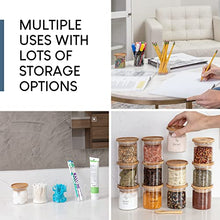 Load image into Gallery viewer, Glass Spice Jars with Bamboo Lids Set of 12 - 5 oz Airtight Glass Jar Storage Containers Stackable Wood Lid - Shatterproof Glass Canisters for Kitchen Pantry Organization, Herbs, Candy, Dry Food
