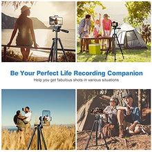 Load image into Gallery viewer, UBeesize 50” Phone Tripod Stand, Aluminum Lightweight Tripod for Camera and Phone, Cell Phone Tripod with Phone Holder and Carry Bag, Compatible with iPhone &amp; Android
