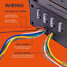 Load image into Gallery viewer, SWBX42 12V Rocker Switch Box [4 x 15A ON/OFF] [2 x 5A Momentary] [70 Amp Max.] [Backlit LED] 12 Volt DC SPST Rocker Toggle Switch Panel Box for Auto Automotive Lights Car Marine Boat Truck
