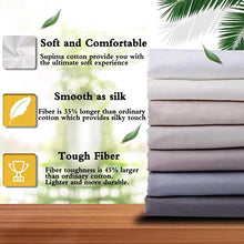 Load image into Gallery viewer, Bed Sheet Set Queen Size Sheets 4 Pieces, 600 Thread Count 100% Supima Cotton Sheets, Soft &amp; Silk Sateen Weave, Fits Mattress Up to 18" ,Deep Pocket, Breathable &amp; Fade Resistant

