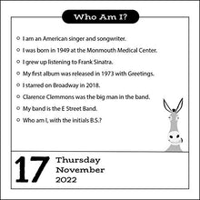 Load image into Gallery viewer, Smart Ass 2022 Day-to-Day Calendar: The Who, What, or Where Am I? Quiz Calendar
