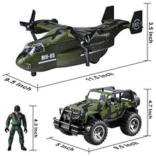 Load image into Gallery viewer, JOYIN Military Vehicle Toy Set of Friction Powered Transport Airplane and Military Truck with Light and Sound Sirens and Soldier Army Men Action Figures for Kids
