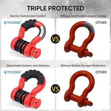 Load image into Gallery viewer, TICONN 10 Ton Winch Snatch Block+2 Pack D Ring Shackle
