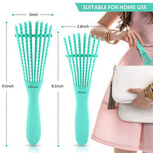 Load image into Gallery viewer, 2 Pieces Detangler Brush Comb for Black Natural Curly Hair,Detangling Hair Brush for Afro Textured 3/4abc Kinky Wavy Long Thick Hair,Faster Easier Detangle Wet or Dry Hair Painless(Green)
