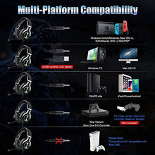 Load image into Gallery viewer, EKSA PS4 Gaming Headset PS4 Headset with Noise Cancelling Mic &amp; RGB Light - Gaming Headphones for PC, Laptop, Xbox One Controller (Adapter Not Included), PS4, Nintendo Switch - 3.5mm Cable
