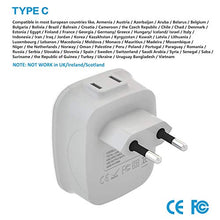 Load image into Gallery viewer, [2-Pack] European Travel Plug Adapter, VINTAR International Power Adaptor with 2 USB Ports,2 American Outlets- 4 in 1 Outlet Adapter,Travel Essentials to Italy,Greece,Israel,France, Spain (Type C)
