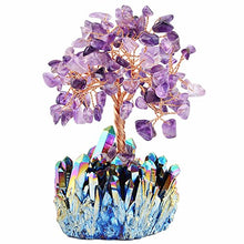 Load image into Gallery viewer, mookaitedecor Amethyst Crystal Tree, Quartz Cluster Rainbow Titanium Crystals Base Bonsai Money Tree for Wealth and Luck
