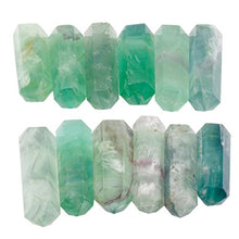 Load image into Gallery viewer, rockcloud Green Flourite Healing Crystal Point Faceted Prism Wand Carved Reiki Stone Figurine

