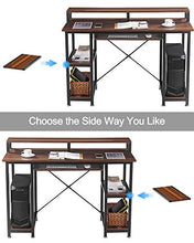 Load image into Gallery viewer, QooWare Computer Desk with Shelves, 47" Writing Desk w/Keyboard Tray &amp; Monitor Stand Riser - Achieve More, Strain Less - Large Desk Space Wooden Study Table for Home Office

