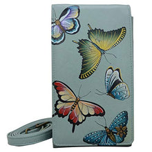 Load image into Gallery viewer, Anuschka Women’s Genuine Leather Smartphone Crossbody - Hand Painted Original Artwork - Butterfly Heaven
