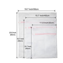 Load image into Gallery viewer, Vivifying Large Net Washing Bag, Set of 4 Durable Coarse Mesh Laundry Bag with Zip Closure for Clothes, Delicates (White)
