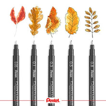 Load image into Gallery viewer, Pentel Arts Pointliner Drawing Pen, 0.05mm, Black Ink, Box of 12 Pens (S20P-05A)
