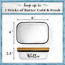 Load image into Gallery viewer, Home Acre Designs Butter Dish with Lid for Countertop - Unbreakable Metal Container &amp; Covered Mess-Free Butter Keeper - Large Vintage Farmhouse Style Dishes
