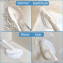 Load image into Gallery viewer, Qaestfy Shower Scrubber &amp; Cleaning Brush Combo Tub and Tile Scrubber Cleaner Scrub Brushes with 51'' Long Handle Tool for Bathroom Bathtub Wall Mop Scrubbing Model QAE002
