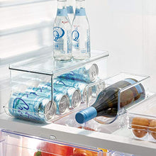 Load image into Gallery viewer, iDesign Plastic Beverage Fridge Organizer with Lid, Clear Plastic – 13.84” x 5.7” x 5.8” – Kitchen Storage Container with Versatile Design, Ideal for Pantry, Refrigerator or Cabinet Organization

