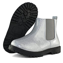 Load image into Gallery viewer, Tobfis Girl's Fashion Glitter Chelsea Boot Ankle Boots,Black PU,5 M US Big Kid

