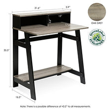 Load image into Gallery viewer, Furinno Simplistic A Frame Computer Desk, Black/French Oak Grey
