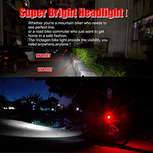 Load image into Gallery viewer, VICTAGEN Bike Lights,Waterproof Bike Headlight,Rechargeable Bicycle Front and Back Taillight Set -Bicycle Lights &amp; Rear Light,Bike Bicycle Accessories for Men Women Kids Road Mountain Night Riding

