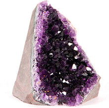 Load image into Gallery viewer, Extreme Amethyst Cluster - .5 to 1 Pound of Powerful, Deep Purple Crystals. Geode from Uruguay. Includes Bonus 3 inch Selenite Wand in Velvet Bag.

