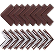 Load image into Gallery viewer, Bebe Earth - Baby Proofing Edge and Corner Guard Protector Set (16 Corners) - Safety Bumpers - Child Proof Furniture and Tables - Pre-Taped Bumper Corners (Brown)
