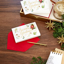 Load image into Gallery viewer, Hallmark Boxed Holiday Cards, Floral Season's Greetings (40 Cards with Envelopes)
