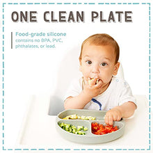 Load image into Gallery viewer, Baby to Toddler Silicone Suction Plate – Divided, BPA-Free Baby Led Weaning Plate Fits Most High Chair Trays – Dishwasher-, Oven-, &amp; Microwave-Safe Kids Dishes by Silikong, 8.2x7.3x1.4 in. (Blue)
