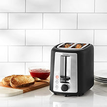Load image into Gallery viewer, Amazon Basics 2 Slice, Extra-Wide Slot Toaster with 6 Shade Settings, Black
