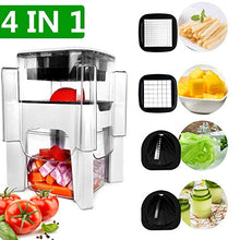 Load image into Gallery viewer, Vegetable Chopper, Fun Life 4 in-1 Food Chopper Cutter Slicer Dicer, Manual Veggie Slicer For Cutter, Dicer, Spiralizer For Onion, Garlic, Cabbage, Carrot, Potato, Tomato, Fruit, Salad
