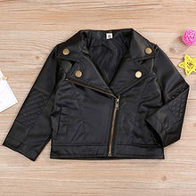 Load image into Gallery viewer, Clearance Sale Toddler Boys Girls Motorcycle Faux Leather Jackets Coat Winter Outwear for 1-5Y (Black, 5T)

