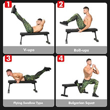 Load image into Gallery viewer, BangTong&amp;Li Flat Weight Bench Utility Workout Exercise Training Equipment for Fitness
