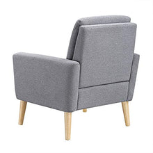 Load image into Gallery viewer, Lohoms Modern Accent Fabric Chair Single Sofa Comfy Upholstered Arm Chair Living Room Furniture Grey
