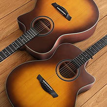 Load image into Gallery viewer, Donner Acoustic Guitar Beginner Full Size 41 Inch Soild Spruce Top Cutaway Grand Auditorium Adult Starter Bundle Kit with Gig Bag Strap Tuner Capo Pickguard String 4 Picks Cloth Right Hand
