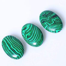 Load image into Gallery viewer, Yuanxi Oval Worry Stones,Palm Pocket Energy Stone,Healing Crystal with Velvet Bag,Healing Gemstone Worry Therapy Smooth Soap Shape (Green Malachite)
