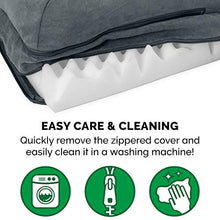 Load image into Gallery viewer, Furhaven Pet Dog Bed - Deluxe Orthopedic Two-Tone Plush and Suede L Shaped Chaise Lounge Living Room Corner Couch Pet Bed with Removable Cover for Dogs and Cats, Stone Gray, Jumbo
