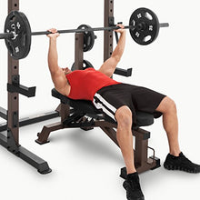 Load image into Gallery viewer, Steelbody Deluxe 6 Position Utility Weight Bench for Weightlifting and Strength Training STB-10105, Black-Brown
