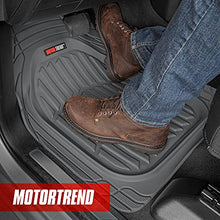 Load image into Gallery viewer, Motor Trend Original FlexTough Beige Rubber Car Floor Mats with Trunk Cargo Liner - All Weather Automotive Floor Mats, Heavy Duty Trim to Fit Design, Odorless Floor Liners for Cars Truck Van SUV
