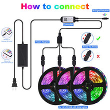Load image into Gallery viewer, 39.42ft LED Strip Lights, QZYL Lights Strip Music Sync, App Control with Remote, 5050 RGB LED Light Strip Color Changing 24-Key Remote, Sensitive Built-in Mic, LED Lights Rope Lights for Home TV Party

