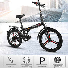 Load image into Gallery viewer, HUUH Folding Bikes for Adults,20" 7 Speed City Folding Compact Bike Bicycle Urban Commuter【Ship from USA】 (Black)
