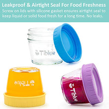 Load image into Gallery viewer, Glass Baby Food Storage Containers Set of 12, Leakproof 4 oz Glass Baby Food Jars with Lids &amp; Marker, Reusable Small Glass Baby Food Containers for Infant &amp; Baby, Freezer, Microwave &amp; Dishwasher Safe
