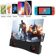 Load image into Gallery viewer, LAIKETE 12" 3D Mobile Phone Screen Magnifier with Bluetooth Speakers, Anti-Blue Light Cell Phone Screen Amplifier Enlarger for Movie,Video and Gaming, Compatible All Smartphones
