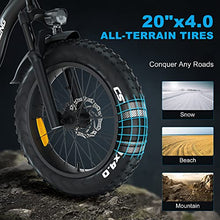 Load image into Gallery viewer, GESHENG 750W Folding Electric Bike Adults【Upgraded LG Battery】 48V 15AH Fat Tire Ebike 31MPH, 20" x4.0"Step-Thru Electric Bicycle S5 for Men &amp; Women All Terrain Riding, Front Carrier As Gift
