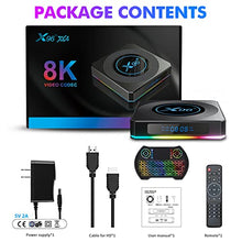 Load image into Gallery viewer, Android TV Box 11.0, X96 X4 Android 11 TV Box 4GB RAM 64GB ROM Amlogic S905X4 Quad-Core 64bits with Wireless Keyboard, 1000M LAN Dual-WiFi 2.4G/5G Android Box with 8K/6K/AV1/3D/USB 3.0/BT 4.2
