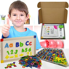 Load image into Gallery viewer, KOKO AROMA 291Pcs ABC Magnets Board Magnetic Letters Numbers and Shapes for Kids Toddlers with Storage Double-Side Drawing Whiteboard Uppercase Lowercase Foam Alphabet - Spelling Learning Games Set
