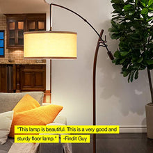 Load image into Gallery viewer, Brightech Grayson - Modern Arc Floor Lamp for Living Room - Contemporary, Tall LED Light Reaching From Behind the Couch To Hang Over It - Adjustable Arm - Industrial Style Lighting - Bronze
