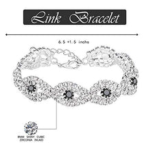 Load image into Gallery viewer, 3 Pack Bridal Rhinestone Crystal Statement Choker Necklace Link Bracelet and Teardrop Dangle Earrings Jewelry Set Gifts fit with Wedding Dress Party
